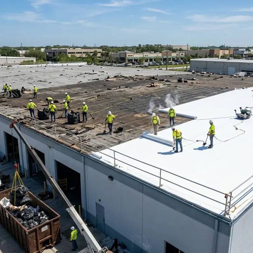 Commercial roof replacement in Tampa FL for business properties with durable and long-lasting roofing solutions